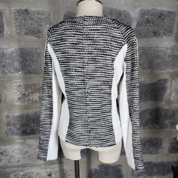YEST sz 8 US black gray cotton wool snap front jacket tweed bodice Netherlands - Picture 4 of 8